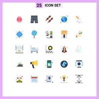 25 Universal Flat Colors Set for Web and Mobile Applications equipment screw driver underwear space astronomy Editable Vector Design Elements