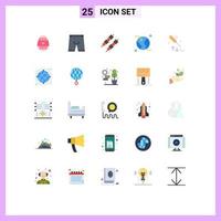 25 Universal Flat Colors Set for Web and Mobile Applications equipment screw driver underwear space astronomy Editable Vector Design Elements