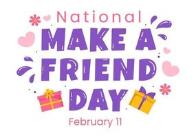 National Make a Friend Day to Meet Someone and a New Friendship in Flat Cartoon Hand Drawn Templates Illustration vector