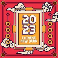 flat chinese new year background vector