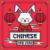 flat chinese new year background vector