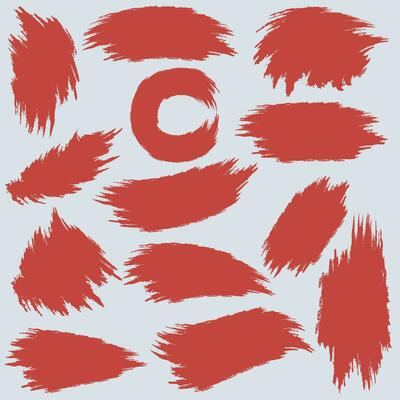 Abstract splatter red color brush stroke banner background collection