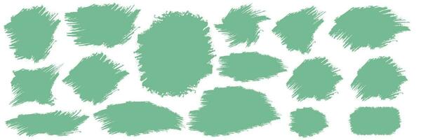 Modern green color splash design background set vector