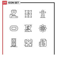 9 Creative Icons Modern Signs and Symbols of equality treadmill view track tower Editable Vector Design Elements