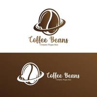 diseño de logotipo de bebida de grano de café en ilustración de vector de color marrón