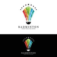 diseño de logotipo de bádminton, icono de vector para competiciones de atletismo