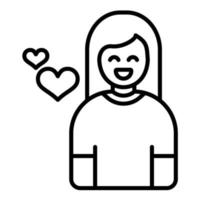 Happy Woman Line Icon vector