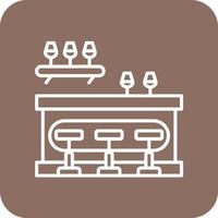 Bar Counter Line Round Corner Background Icons vector