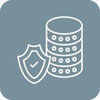 Secure Database Line Round Corner Background Icons vector