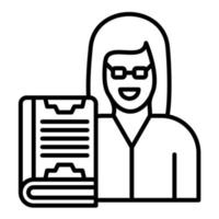 Professor Female Line Icon vector