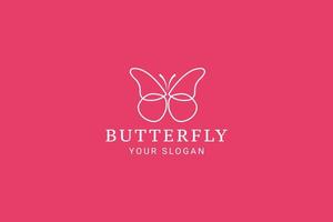 Butterfly Logo Vector Line Outline Monoline Icon Illustration