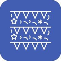 New Year Flags Line Round Corner Background Icons vector