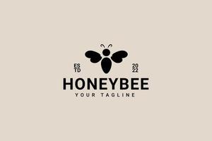 Honey Bee Hipster Vintage Logo Vector Icon Illustration