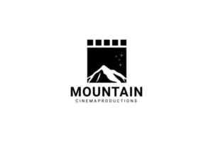 Mountain View With Film Reel For Cinema Studio vector