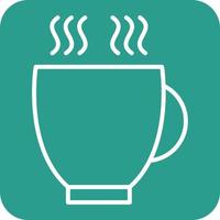 Cup Line Round Corner Background Icons vector