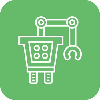 Autonomous Robotics Line Round Corner Background Icons vector