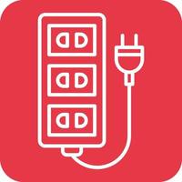 Extension Cord Line Round Corner Background Icons vector