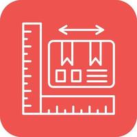 Parcel Size Line Round Corner Background Icons vector