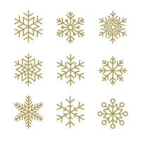 conjunto de copos de nieve diseño de navidad ilustración vectorial vector