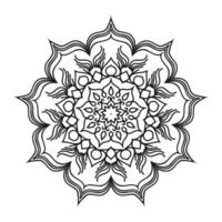 Round mandala coloring page design vector