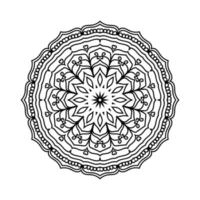 Round mandala coloring page design vector