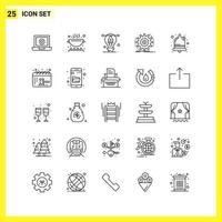 25 Icon Set Simple Line Symbols Outline Sign on White Background for Website Design Mobile Applications and Print Media vector