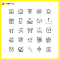 25 Icon Set Simple Line Symbols Outline Sign on White Background for Website Design Mobile Applications and Print Media vector