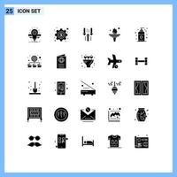 Modern Set of 25 Solid Glyphs and symbols such as beach motivation arrow education download Editable Vector Design Elements