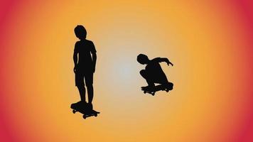 abstract background of silhouette woman skateboard pose vector