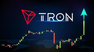 fondo de tecnología futurista abstracto de tron trx precio gráfico gráfico moneda criptomoneda digital vector