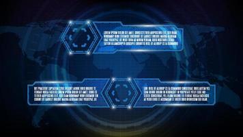 abstract futuristic background of blue glowing technology sci fi frame hud ui element vector