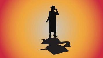 abstract background of silhouette detective investigate violent  crimes with shadow vector