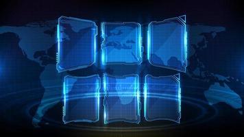 abstract futuristic background of blue glowing technology sci fi frame hud ui element vector