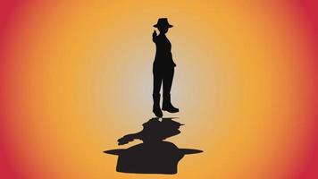 abstract background of silhouette detective investigate violent  crimes with shadow vector