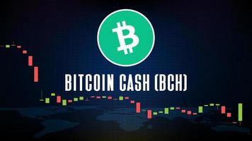 abstract futuristic technology background Bitcoin Cash BCH coin digital cryptocurrency  and market graph volume indicator vector