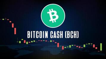 abstract futuristic technology background Bitcoin Cash BCH coin digital cryptocurrency  and market graph volume indicator vector