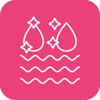 Clean Water Line Round Corner Background Icons vector