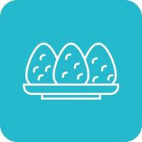 Coxinha Line Round Corner Background Icons vector