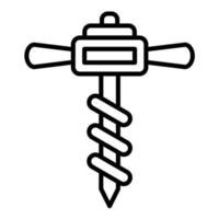 Drain Auger Line Icon vector