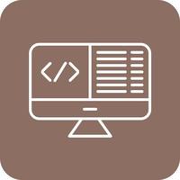 Web Programming Line Round Corner Background Icons vector