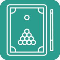 Billiards Line Round Corner Background Icons vector