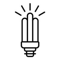 Fluorescent Light Bulb Line Icon vector