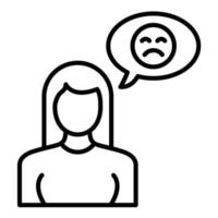 Dissatisfied Line Icon vector