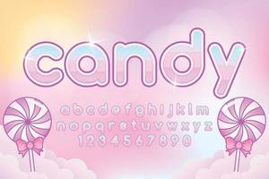 decorative candy Font and Alphabet vector