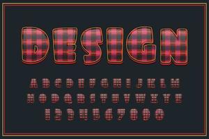 decorative flannel Font and Alphabet vector