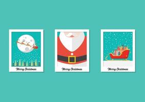 Merry Christmas Images on Polaroid Photo Frames collection set vector