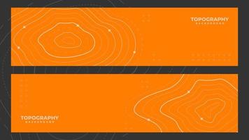 Topographic line contour background, horizontal banner of topography geographic grid map pattern with copy space, abstract stock vector illustration for social media post