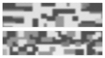 Halftone famouflage pattern background vector, abstract banner template with black and white color halftone effect