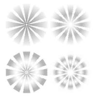 elemento de diseño vectorial de medios tonos, conjunto de efectos de fondo de color blanco y negro de medios tonos vector