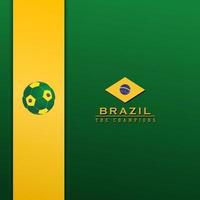 fondo abstracto bandera de brasil, copa del mundo qatar 2022, ilustración vectorial y texto, combinación de colores perfecta. vector